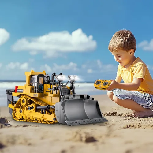 Vista 4 de Samtop Juguetes Rc Bulldozer - Vehículos de construcción de control remoto, camiones Bulldozer para niños y niños de 7 años, 8-12 - Cargador