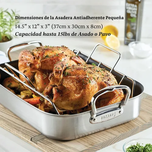 Vista 2 de Hestan Provisiones: sartén antiadherente con revestimiento clásico de 14.5 pulgadas con estante de acero inoxidable