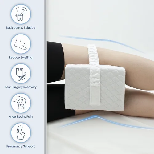 Vista 2 de Kehangte Almohada de rodilla para personas que duermen de lado, almohadas de piernas para personas que duermen de lado, espuma viscoelástica