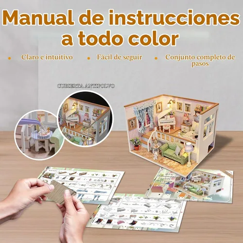 Vista 7 de Flever Kit de casa de muñecas en miniatura, habitación creativa con muebles para regalo romántico de San Valentín (debido a conocerte)