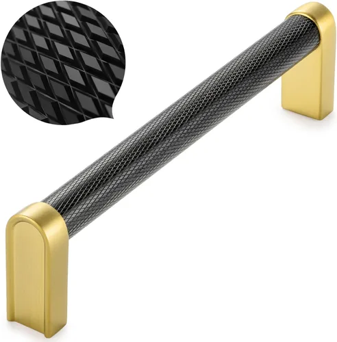 Vista 18 de Koofizo - Paquete de 10 tiradores de gabinete estriados para armario, manija negra para muebles (1.1 pulgadas/28 mm), herrajes sólidos K22