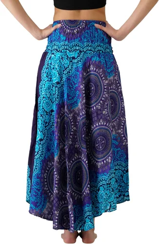 Vista 3 de Faldas largas para mujer, falda bohemia con estampado floral