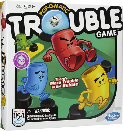 Vista 6 de Hasbro Jenga Classic Wood Block Game Trouble - Juego de mesa para niños a partir de 5 años