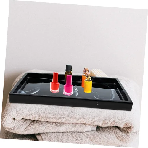 Vista 7 de Bandeja de baño de cerámica negra Maquillaje Joyas Plato de vanidad