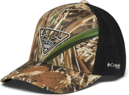 Vista 7 de Columbia Gorra unisex de malla de camuflaje PHG Signo Mossy Oak Bottomland/Negro/Phg