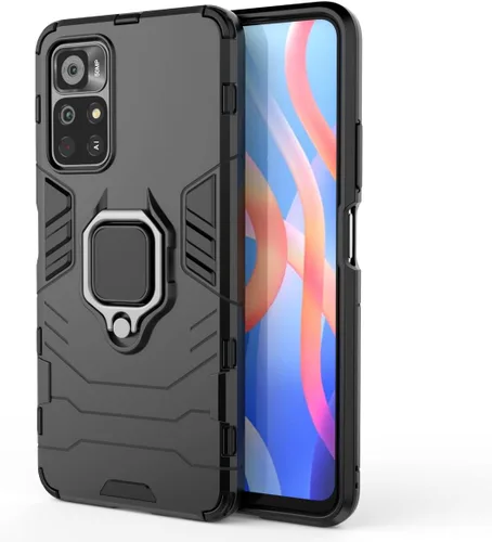 Vista 2 de Funda para Xiaomi Poco M4 Pro 5G, soporte magnético para montaje de coche para Xiaomi Redmi Note 11T 5G/Poco M4 Pro 21091116AG Case Negro