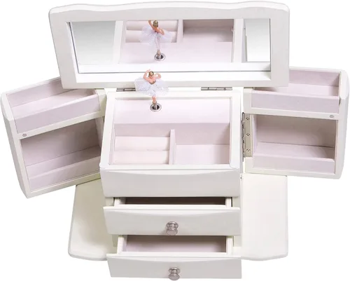 Vista 9 de Mele & Co. Joyero musical de Angelica personalizado para niñas, organizador de joyas musical grabado personalizado para niños, niños y niñas pequeñas