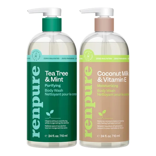 Vista 7 de Renpure Gel de baño ultra hidratante de kiwi y ácido hialurónico, deja la piel hidratada, elimina la suciedad diaria de la piel, fórmula suave, sin