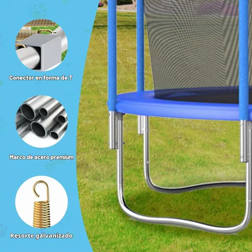 Vista 5 de 10FT 12FT 14FT Kids Outdoor Trampoline with Net 450LBS