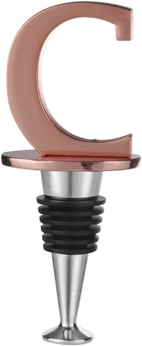 Vista 17 de Miicol Tapón para Botella de Vino, Tapón para Prosecco, Tapón de Vino de Oro Rosa, Tapón de Champán Personalizado, Tapón de Vino con Inicial, Regalo