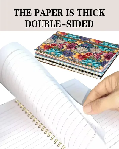 Vista 5 de Cuaderno de Diario en Espiral, Cuadernos Lindos A5 para Mujeres y Hombres, Cuaderno de Tapa Dura con Rayas Universitarias para Trabajo y Toma