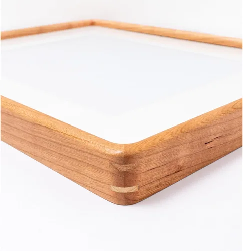 Vista 8 de Marco natural de 11 x 14 pulgadas, madera de cerezo maciza, marco de fotos de 11 x 14 pulgadas con paspartú para imagen de 8 x 10 pulgadas, montaje