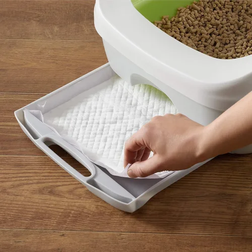 Vista 6 de Amazon Basics Almohadillas de Entrenamiento para Gatos, 20 unidades, ajuste universal para caja de arena, control de olores con aroma fresco, morado