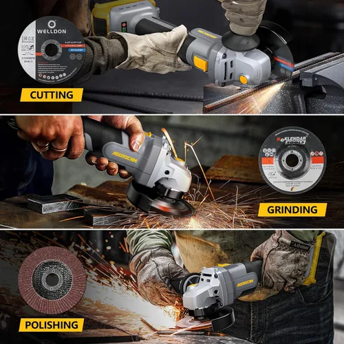 Vista 6 de Amoladora Angular, sin escobillas de 20 V, inalámbrica, 4-1/2 pulgadas, compatible con batería Dewalt (sin batería), con rueda de esmeril de metal