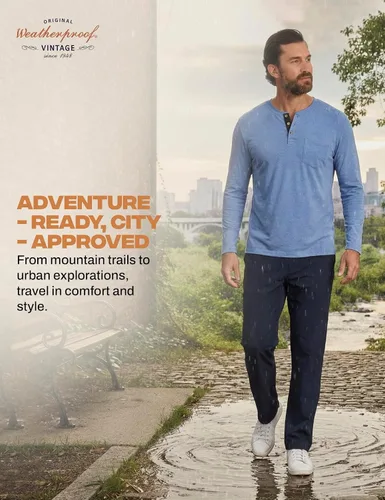 Vista 8 de Weatherproof Vintage Pantalones casuales de senderismo para hombre, pantalones de trabajo ligeros y elásticos para hombre con bolsillo de carga
