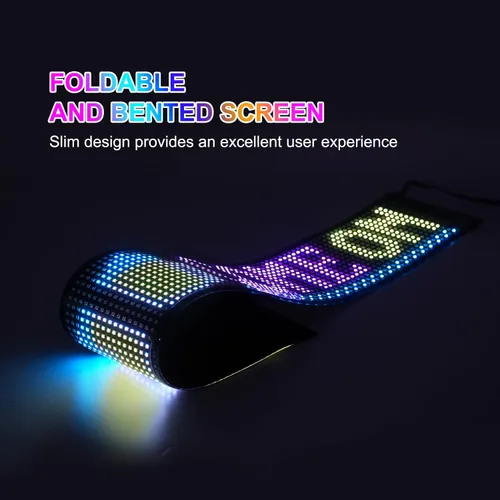 Vista 2 de Letrero LED programable de desplazamiento – Tablero de visualización a todo color con control de aplicación Bluetooth – Patrones personalizados