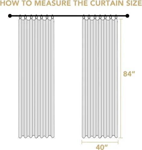 Vista 2 de H.VERSAILTEX Cortinas opacas plisadas completas de lino con mezcla de felpilla de 84 pulgadas, 2 paneles para dormitorio, aislamiento térmico