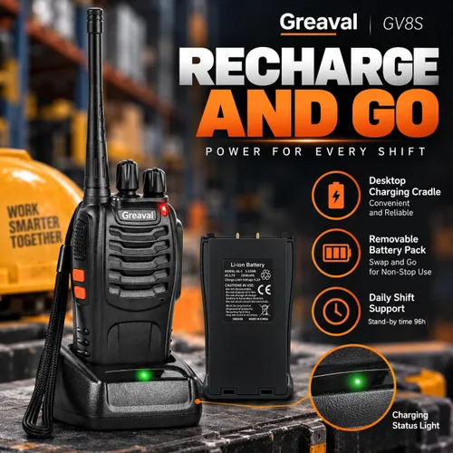 Vista 7 de Walkie Talkies de largo alcance, paquete de 6, recargable de 16 canales