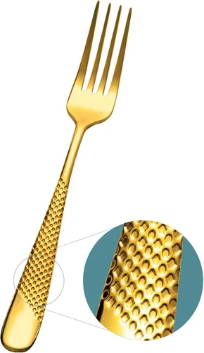 Vista 5 de Xideman® Juego de tenedores martillados prémium (8.1 pulgadas), cubiertos de tenedores de acero inoxidable 18/10, 6 tenedores de metal