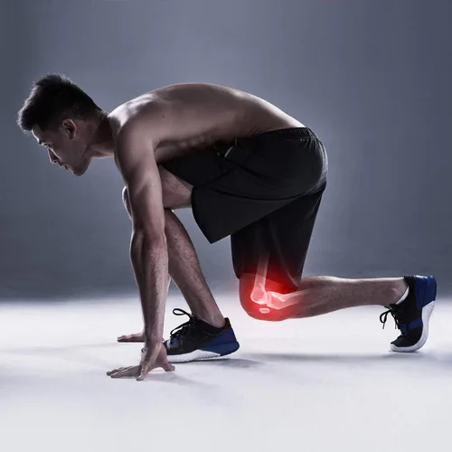 Vista 6 de Heelbo Manga de compresión de rodilla con fibras de cobre infundidas y tela transpirable para aliviar el dolor de rodilla, soporte de rodilla