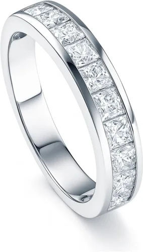 Vista 10 de BERRICLE Sterling Silver CZ Rings Stackable Half Eternity Band Ring for Women, Channel Set Cubic Zirconia - Cushion, Emerald, Princess Cut