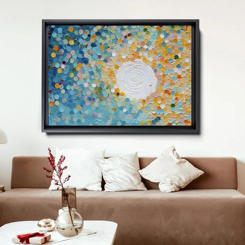 Vista 5 de Abstract Summer Sea Wall Art, Beach Landscape Textured Wall Art, Gift, Summer Art