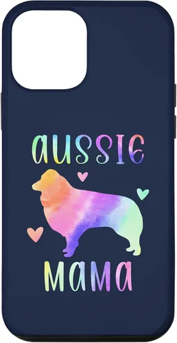 Vista 16 de iPhone 16 Aussie Mama Australian Shepherd Mom Rainbow Watercolor Case