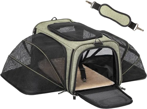 Vista 9 de Petsfit Transportador Expandible para Conejos Transportadores de Conejitos, Transportador de Mascotas de 16 Pulgadas Aprobado por Aerolíneas con 2