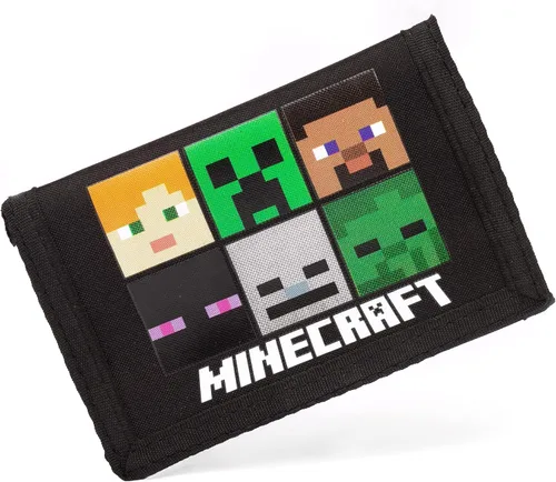 Vista 2 de Minecraft Billeteras Game Black or Green Creeper - Monedero de dinero tamaño único Negro