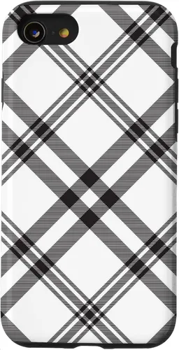 Vista 17 de Funda para iPhone 11 Pro Max a cuadros en blanco y negro