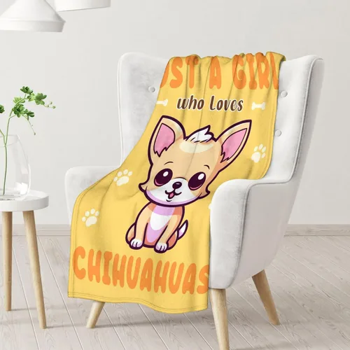 Vista 2 de Chihuahua - Manta de regalo de 30 x 40 pulgadas, bonita manta para niños y adultos, mantas amarillas suaves y peludas para sofá, oficina