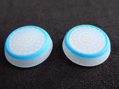Vista 2 de Cubierta de silicona analógica para palanca de pulgar para Switch NS NX Joy-Con Controller (blanco - azul)