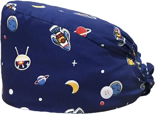 Vista 3 de Poetele - 2 gorras de trabajo con botón y banda para el sudor, ajustable, para atar en la espalda, talla única, para mujeres y hombres, marrón