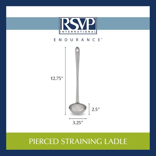 Vista 7 de RSVP International Endurance Kitchen Collection - Herramientas coladoras perforadas, cucharón, acero inoxidable 18/8