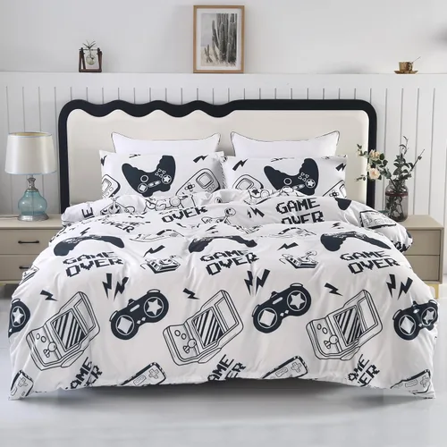 Vista 5 de Juego de funda de edredón SDIII Blue Galaxy para cama grande con 2 fundas de almohada, sin incluir el relleno, ropa de cama espacial con cierre