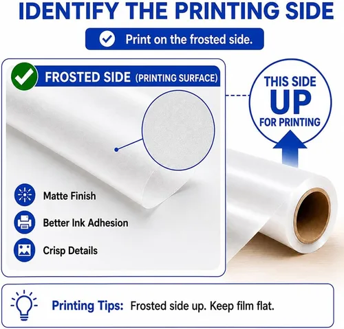 Vista 5 de DTF Transfer Film Roll 13"x328FT Double-Sided Glossy Clear PET Film