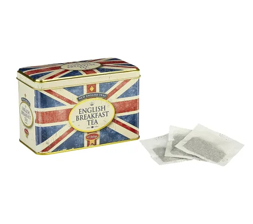 Vista 6 de New English Teas Union Jack - Lata de té con 40 bolsas de té de desayuno inglés Té negro, regalos de recuerdo de Londres