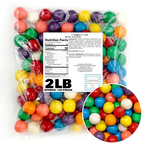Vista 10 de Bolas de chicle para máquina de chicle, mini bolas de goma de mascar de 0.5 pulgadas, aprox. 560 piezas, bolsa a granel de 2 libras, bolas de goma