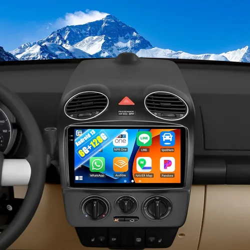 Vista 9 de 8 Core Qualcomm Android Car Stereo para Beetle 2004-2010 Pantalla táctil de 9 pulgadas con CarPlay Android Auto 4G+64G Ventilador de enfriamiento