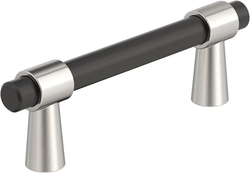 Vista 8 de Amerock BP37385FBCZ Tirador de gabinete negro mate/bronce champán Manija de gabinete de 3 pulgadas (76 mm) de centro a centro Mergence