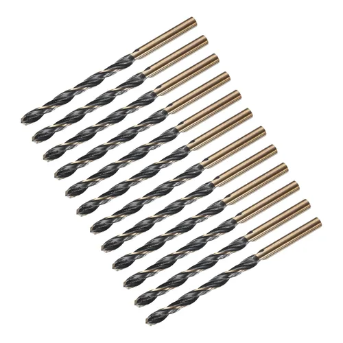 Vista 12 de uxcell Brocas Jobber de 0.118 in (0,118 pulgadas) de nitruro negro y oro recubierto de titanio M2 de alta velocidad (HSS) Brocas helicoidales