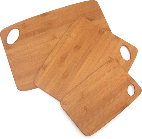 Vista 7 de Lipper International 849 Juego de tablas de cortar delgadas de bambú, dos tablas de 6 por 8 pulgadas