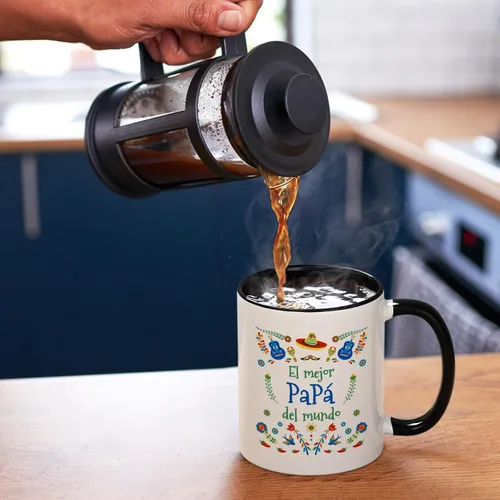 Vista 3 de YHRJWN Papa Gifts - Taza de café El Mejor Papa Del Mundo, regalos para el día del padre, regalo de cumpleaños para papá de parte de hija o hijo, 11