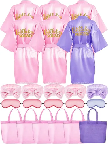 Vista 10 de 24 piezas de suministros para fiesta de cumpleaños de niñas, talla 8, azul