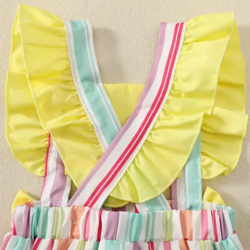 Vista 7 de Shalofer Traje de 1er cumpleaños para niña, overol de helado de verano con diadema