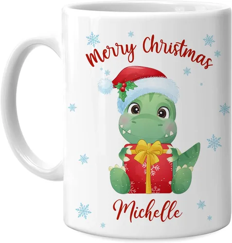Vista 6 de Hyturtle Regalos personalizados para amantes de los osos – Taza de café de cerámica con nombre personalizado de oso con sombrero de Papá Noel