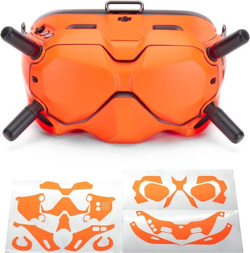 Vista 7 de WRAPGRADE Skin compatible con DJI FPV Gafas V2 (Airforce Silver)