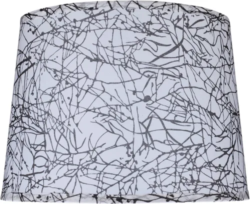 Vista 2 de Aspen Creative 32148 Pantalla de lámpara de construcción de araña con forma de imperio de transición en blanco y negro, 14 pulgadas de ancho