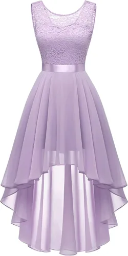 Vista 30 de BeryLove Vestido de cóctel de encaje formal para mujer, fiesta de invitada Negro