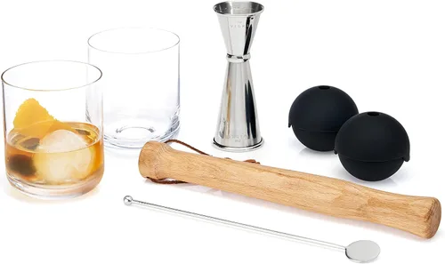 Vista 9 de Viski Juego de 6 piezas de barman de viaje, mezcladores de bebidas para cócteles, artículos esenciales de regalo: coctelera clásica de zapatero